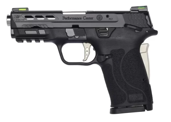 SMITH AND WESSON PERFORMANCE CENTER M&P9 SHIELD EZ SILVER BARREL 9MM 3.83" BARREL 8-ROUNDS MANUAL SAFETY