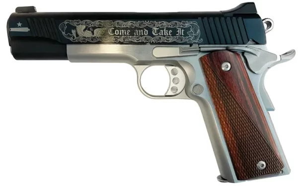 KIMBER CUSTOM II TWO TONE BLACK/ STAINLESS 45ACP 5 INCH 7 RD COME AND TAKE IT GRABAGUN EXCLUSIVE