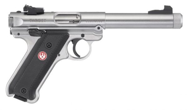 RUGER MARK IV TARGET SATIN STAINLESS .22 LR 5.5-INCH 10RDS FIXED FRONT/ADJUSTABLE REAR SIGHTS