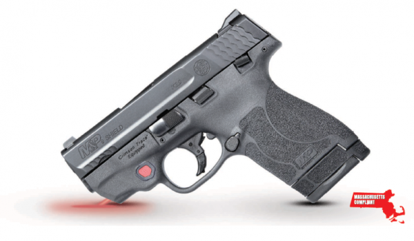 SMITH AND WESSON M&P9 SHIELD 2.0 MA COMPLIANT BLACK 9MM 3.1-INCH 8RDS WITH RED LASER