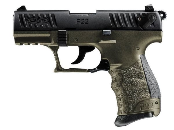 WALTHER P22Q MILITARY OD GREEN .22 LR 3.42-INCH 10RDS