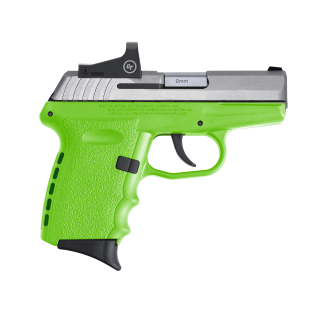 SCCY CPX-2 RD LIME GREEN / STAINLESS 9MM 3.1" BARREL 10-ROUNDS CTS-1500 REFLEX SIGHT