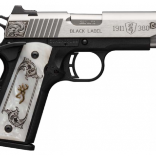 BROWNING 1911 380 ACP 3.62" BARREL 8 ROUNDS WHITE PEARL S/S ENGRAVED FS