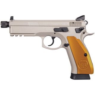 CZ 75 SP-01 TACTICAL URBAN GREY 9MM 5.21" BARREL 18-ROUNDS GOLD ALUMINUM GRIPS