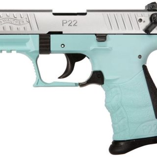 WALTHER P22 Q ANGEL BLUE / STAINLESS .22 LR 3.42" BARREL 10-ROUNDS AMBIDEXTROUS CONTROLS