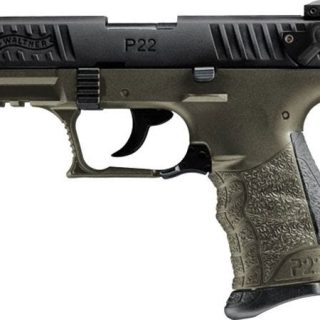 WALTHER P22QD MILITARY GREEN .22 LR 3.42-INCH 10RDS