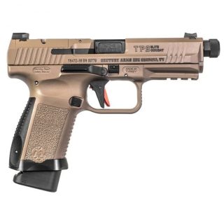 CANIK TP9SF ELITE COMBAT FLAT DARK EARTH 9MM 4.78-INCH ONE 17RD AND ONE 15RD MAGAZINE