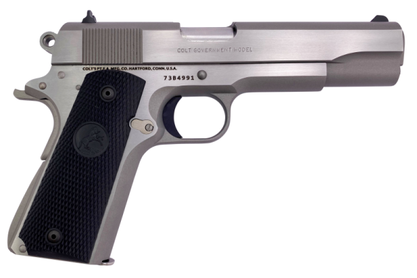 COLT FIREARMS 1911 GOVERNMENT STAINLESS .45 ACP 5" BARREL 7-ROUNDS