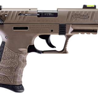 WALTHER P22 Q FLAT DARK EARTH .22 LR 3.42" BARREL 10-ROUNDS FIBER OPTIC FRONT SIGHT