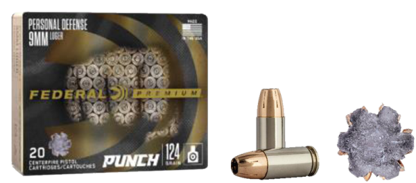 FEDERAL PREMIUM PUNCH ROUNDS BRASS 9MM 20-ROUNDS 124 GRAIN JHP