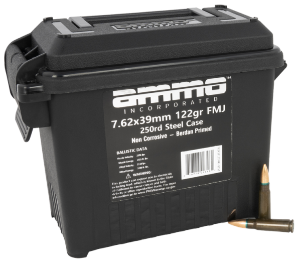 AMMO INC. SIGNATURE STEEL 7.62X39MM 122 GRAIN 250-ROUNDS FMJ