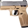 Matte Stainless / Tan 9mm Luger Full Size 15 Rds. Steel Sights - Image 3