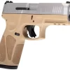 Matte Stainless / Tan 9mm Luger Full Size 15 Rds. Steel Sights - Image 2